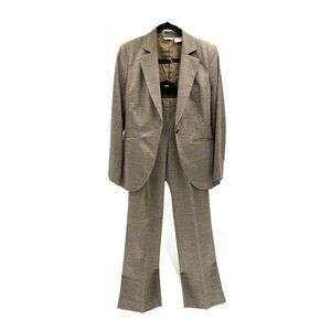 BARNEYS Italian Wool ladies suit Y2K Tan size 8